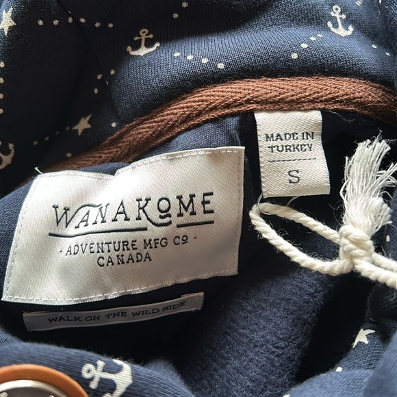 Wanakome Navy Anchor Hoodie, Size Small, NWT - Picture 4 of 5